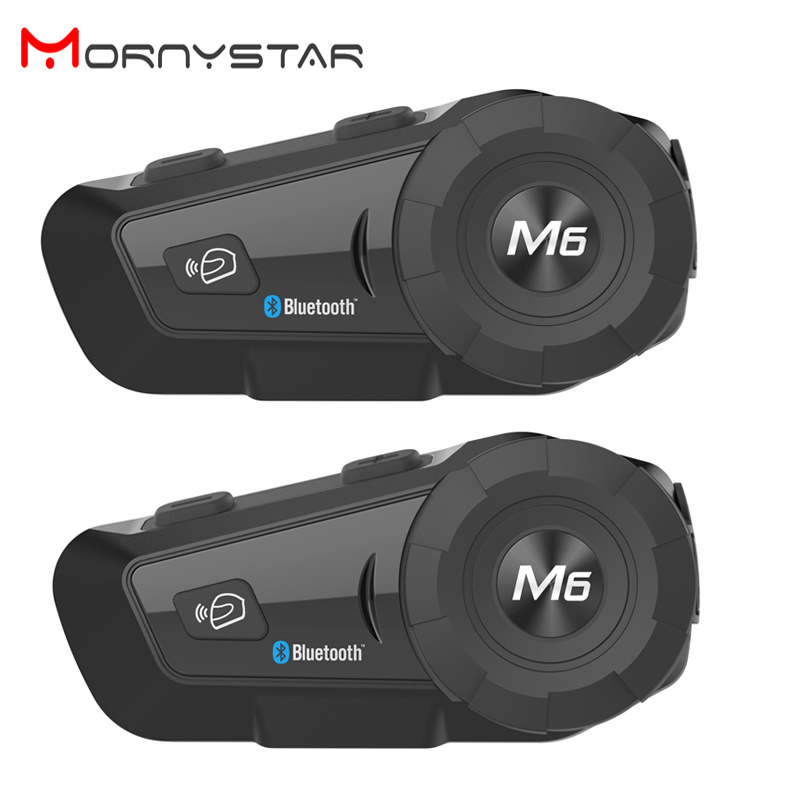 Universal Motorcycle Helmet Intercom Headset - 2 Buah Fancystar M6 Plus 1000M