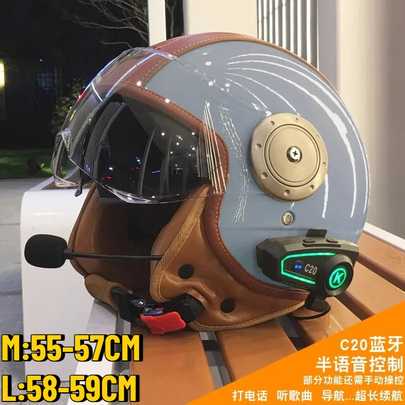 Full Face Motorcycle Helmet With Bluetooth - Helm Bluetooth Pintar Cermin Ganda Sepeda